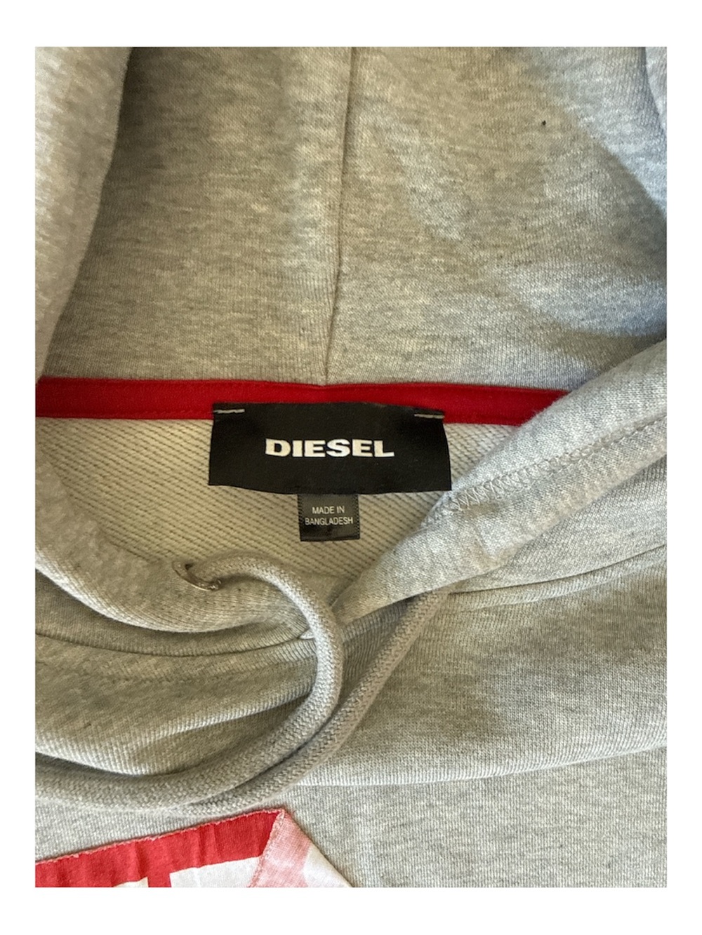 Diesel Gray Hoodie with Red and Black Logo - Picture 5 of 6